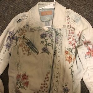 Blank NYC Floral Denim Jacket Brand New
